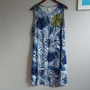 Desigual Blue and White Patterned Garment - L